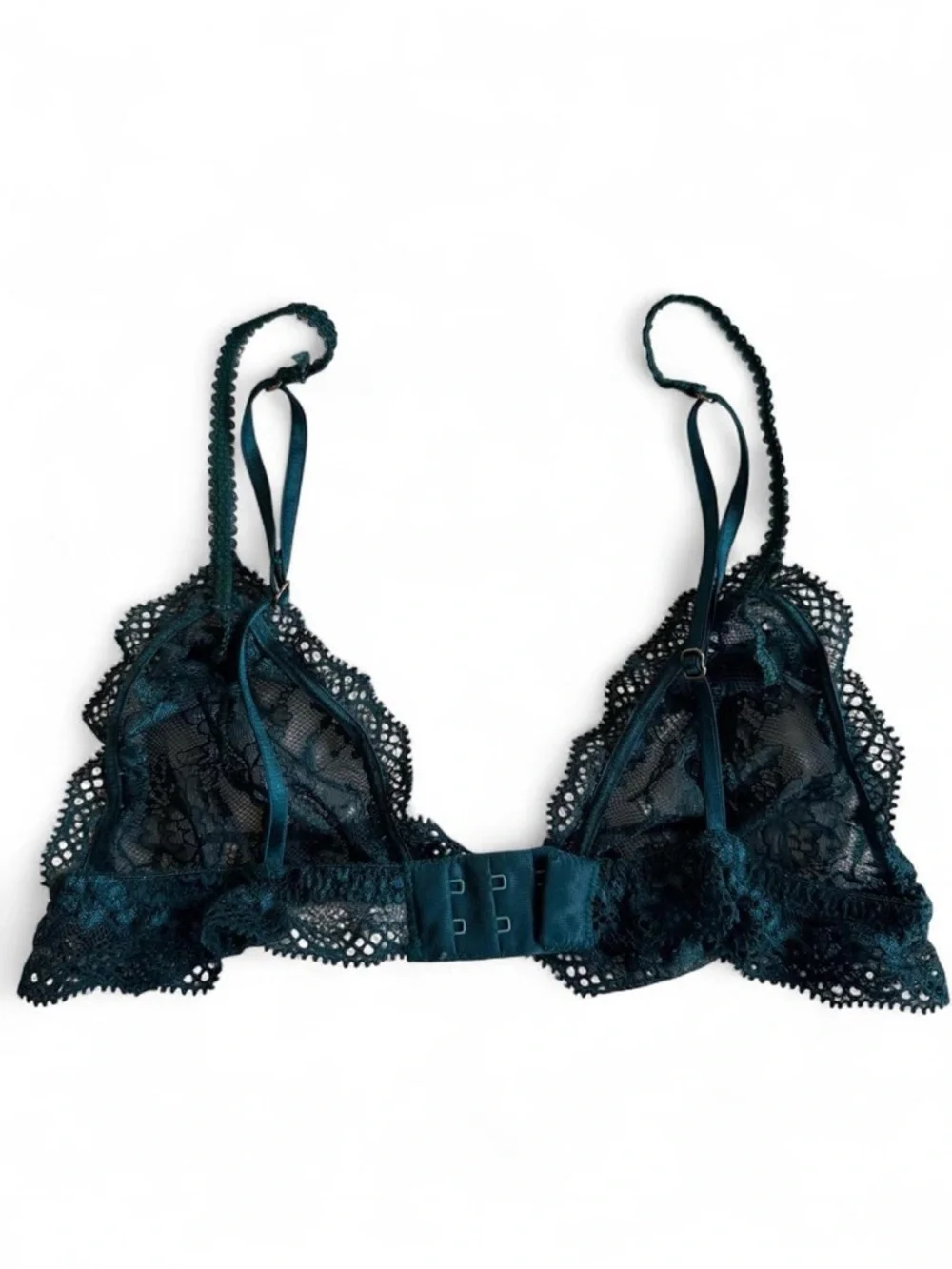 Eberjey Emerald Green Lace Bralette Triangle Bra M